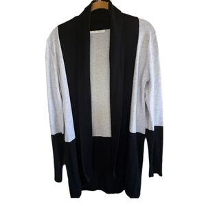NWOT Evolution by Cyrus Black Grey soft Colorblock Cardigan Sweater XL